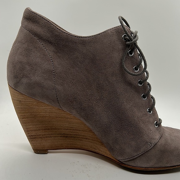 Belle Sigerson Morrison Light Gray Suede Wedge Ankle Booties Boots *Sz 8.5*🌸🌸 - Picture 7 of 8